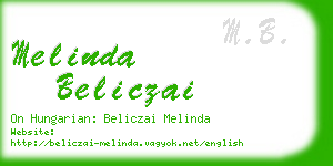 melinda beliczai business card